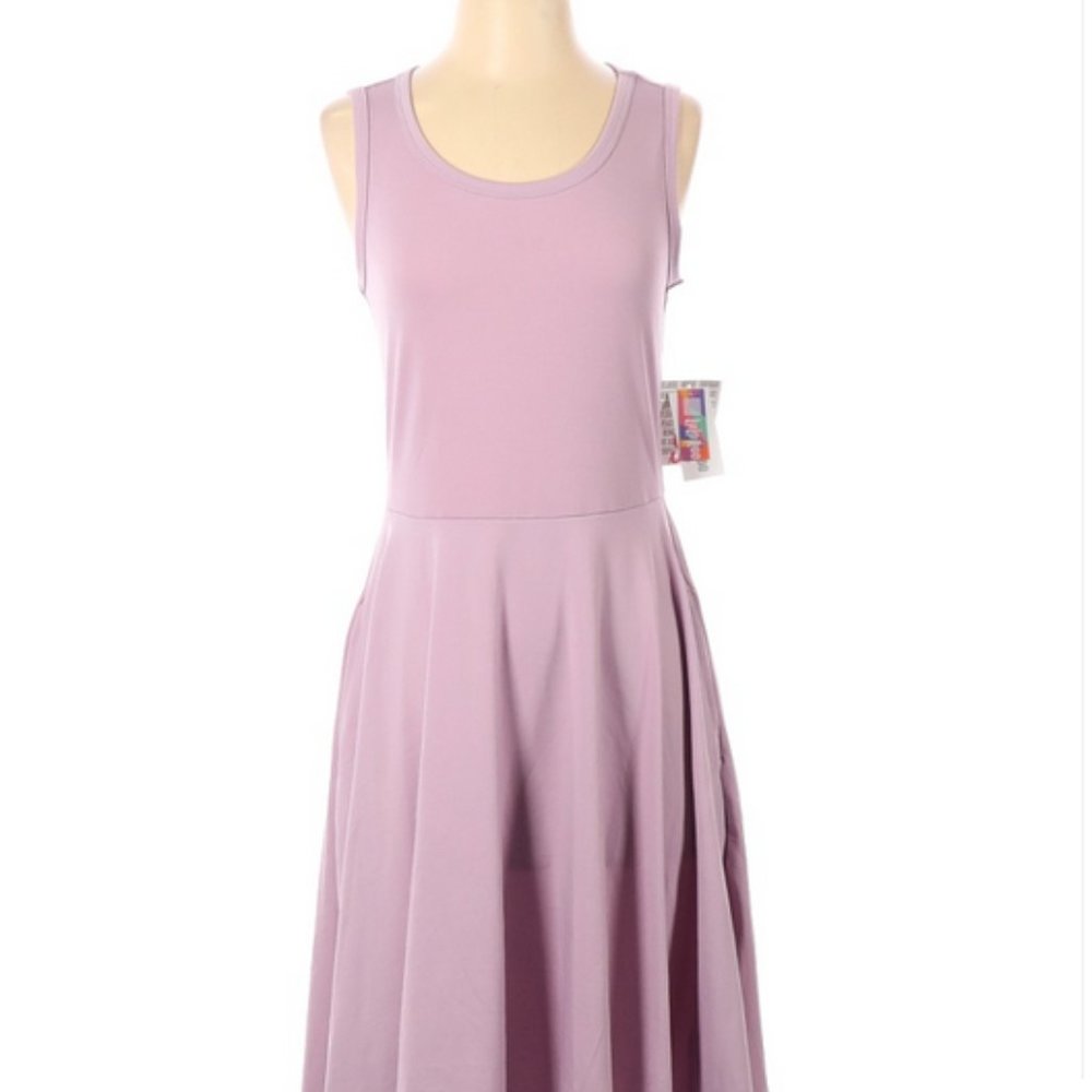 LuLaRoe pink Nicki sleeveless dress with pockets